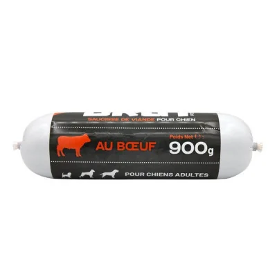 saucisse de viande pour chien au boeuf