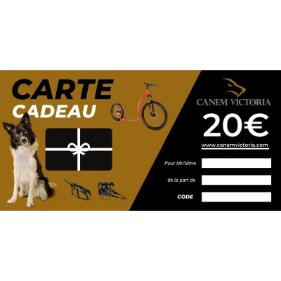 Carte Cadeau Canem Victoria : chèque cadeau pour chien, canicross, trottinette