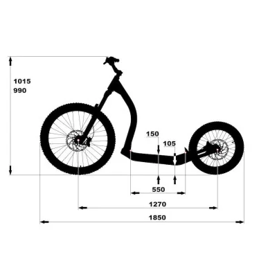 geometrie Trottinette Tout Terrain Gravity DH Core Air