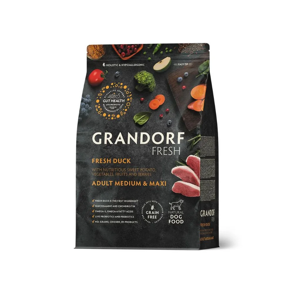 Grandorf Fresh chien - Moyenne et grande race - Sans céréales - Canard