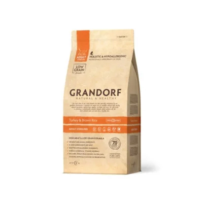 Grandorf Sterilise Dinde Riz Brun : Pour chats stérilisés