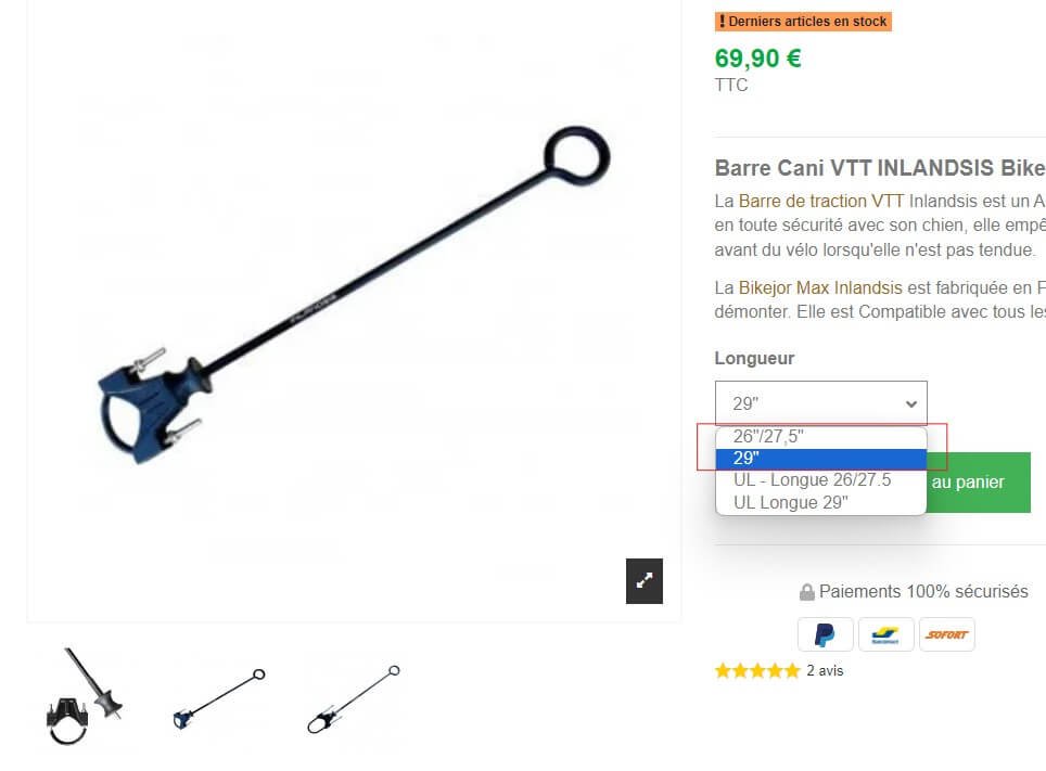 barre inlandsis vtt standard